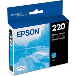 imageEPSON 220 DURABrite Ultra Ink Standard Capacity Yellow Cartridge T220420S Works with WorkForce WF2630 WF2650 WF2660 WF2750 WF2760 Expression XP320 XP420 XP424Cyan