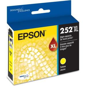imageEPSON 252 DURABrite Ultra Ink High Capacity Yellow Cartridge T252XL420S Works with WorkForce WF3620 WF3640 WF7110 WF7610 WF7620 WF7710 WF7720 WF7210