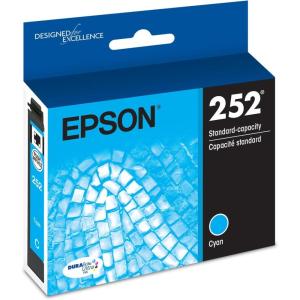 imageEPSON 252 DURABrite Ultra Ink Standard Capacity Cyan Cartridge T252220S Works with WorkForce WF3620 WF3640 WF7110 WF7610 WF7620 WF7710 WF7720 WF72101 Count Pack of 1