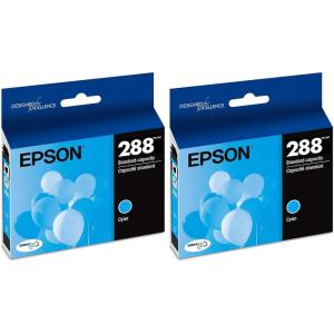 imageEPSON 288 DURABrite Ultra Ink Standard Capacity Cyan Cartridge T288220S Works with Expression XP330 XP430 XP434 XP340 XP440 XP4461 Count Pack of 2