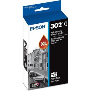 imageEPSON 302 Claria Premium Ink High Capacity Photo Black Cartridge T302XL120S Works with Expression Premium XP6000 XP6100