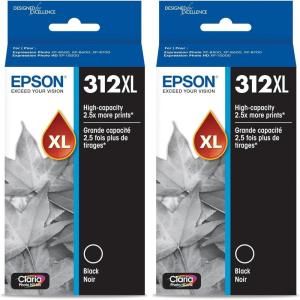 imageEPSON 312 Claria Photo HD Ink High Capacity Black Cartridge T312XL120S Works with Expression Photo XP8500 XP8600 XP8700 XP150001 Count Pack of 2