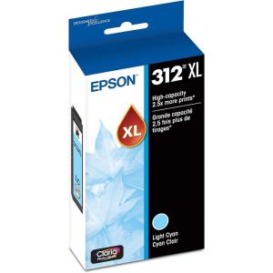 imageEPSON 312 Claria Photo HD Ink High Capacity Light Cyan Cartridge T312XL520S Works with Expression Photo XP8500 XP8600 XP8700 XP150001 Count Pack of 1