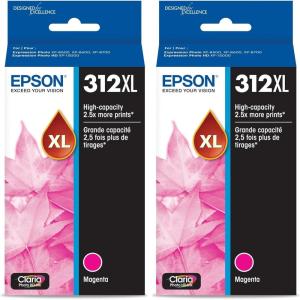 imageEPSON 312 Claria Photo HD Ink High Capacity Magenta Cartridge T312XL320S Works with Expression Photo XP8500 XP8600 XP8700 XP150001 Count Pack of 2