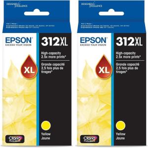 imageEPSON 312 Claria Photo HD Ink High Capacity Yellow Cartridge T312XL420S Works with Expression Photo XP8500 XP8600 XP8700 XP150001 Count Pack of 2