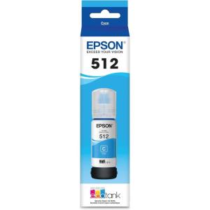 imageEPSON 512 EcoTank Ink Ultrahigh Capacity Bottle Magenta T512320S Works with EcoTank ET7700 ET7750Cyan