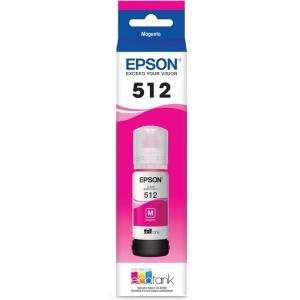 imageEPSON 512 EcoTank Ink Ultrahigh Capacity Bottle Magenta T512320S Works with EcoTank ET7700 ET7750Magenta