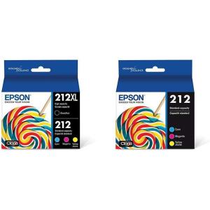 imageEpson 212 Claria Ink High Capacity Black ampamp Standard Color Cartridge Combo Pack T212XLBCS 212 Claria Ink Standard Capacity Color Combo Pack T212520S