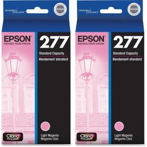 imageEpson 277 Claria Photo HD Ink Standard Capacity Light Magenta Cartridge T277620 Works with Expression Photo XP850 XP860 XP950 XP960 XP9701 Count Pack of 2