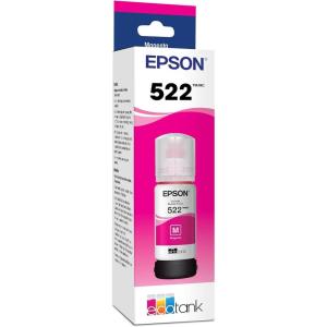 imageEpson 522 EcoTank Ink Ultrahigh Capacity Bottle Magenta T522320S Works with EcoTank ET2400 ET2720 ET2800 ET2803 ET2840 ET4700 ET4800 ET4810