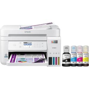 imageEpson EcoTank ET3843 Wireless Color AllinOne CartridgeFree Supertank Printer with Scanner Copier ADF and Ethernetfor The Ultimate Home Office WhiteET3850 Renewed