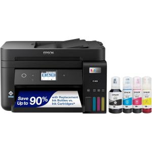 imageEpson EcoTank ET4850 Wireless AllinOne CartridgeFree Supertank Printer with Scanner Copier Fax ADF and Ethernet White RenewedET4850B Renewed