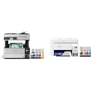 imageEpson EcoTank Pro ET5170 Wireless Color AllinOne Supertank Printer with Scanner Copier Fax Plus Auto Document Feeder White LargeET5150  ET4800 Printer