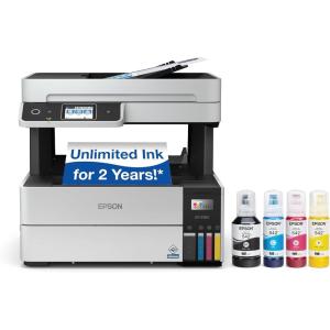 imageEpson EcoTank Pro ET5170 Wireless Color AllinOne Supertank Printer with Scanner Copier Fax Plus Auto Document Feeder White LargeET5180 Renewed
