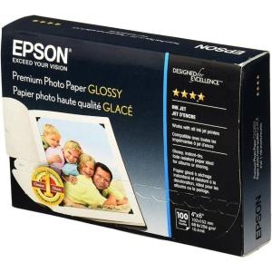 imageEpson S041727 Premium Photo Paper 68 lbs HighGloss 4 x 6 Pack of 100 SheetsWhite4x6 Inches