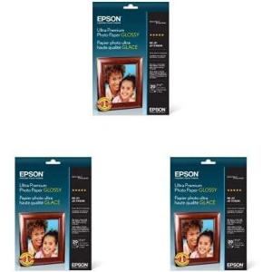 imageEpson Ultra Premium Photo Paper GLOSSY 5x7 Inches 20 Sheets S041945Pack of 3