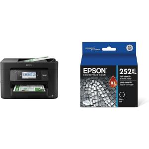 imageEpson Workforce Pro WF4830 Wireless AllinOne Printer with Auto 2Sided Print Copy Scan and Fax 50Page ADF 500sheet Paper Capacity and 43quot Color Touchscreen Works with Alexa Black LargeWF4820  Ink Black Cartridge