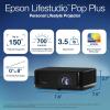 imageEpson Lifestudio Pop Plus 4K PROUHD Personal Lifestyle Projector 700 Lumens of Color and White Brightness Sound by Bose Google TV 3Chip 3LCD Triple Core Engine Projection Studio App  Black