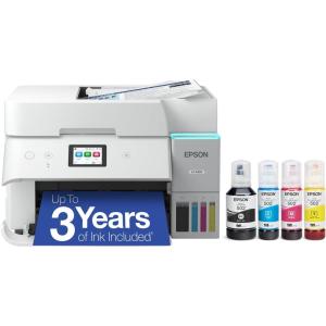imageEpson EcoTank ET4950 Wireless AllinOne Color Supertank Printer with up to 3 Years of Ink Refillable Tanks Perfect for Office 18 PPM 24quot Color Touchscreen Auto Document Feeder  White