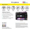 imageEpson Workforce ET3750 EcoTank Wireless Color AllinOne Supertank Printer with Scanner Copier and Ethernet Renewed BlackCyanMagenta and Yellow 148quot x 137quot x 91quot