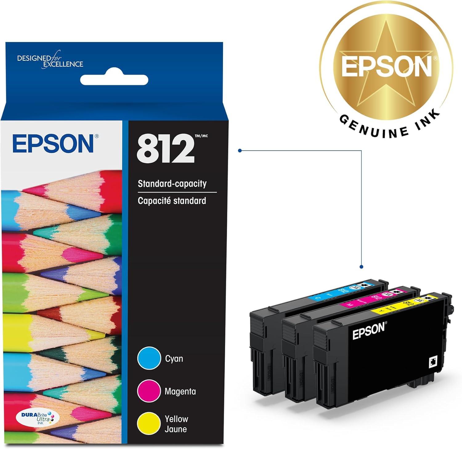 imageEPSON 812 DURABrite Ultra Ink Standard Capacity Color Combo Pack T812520S Works with WorkForce Pro WF7310 WF7820 WF7840 WorkForce ECC7000Ink