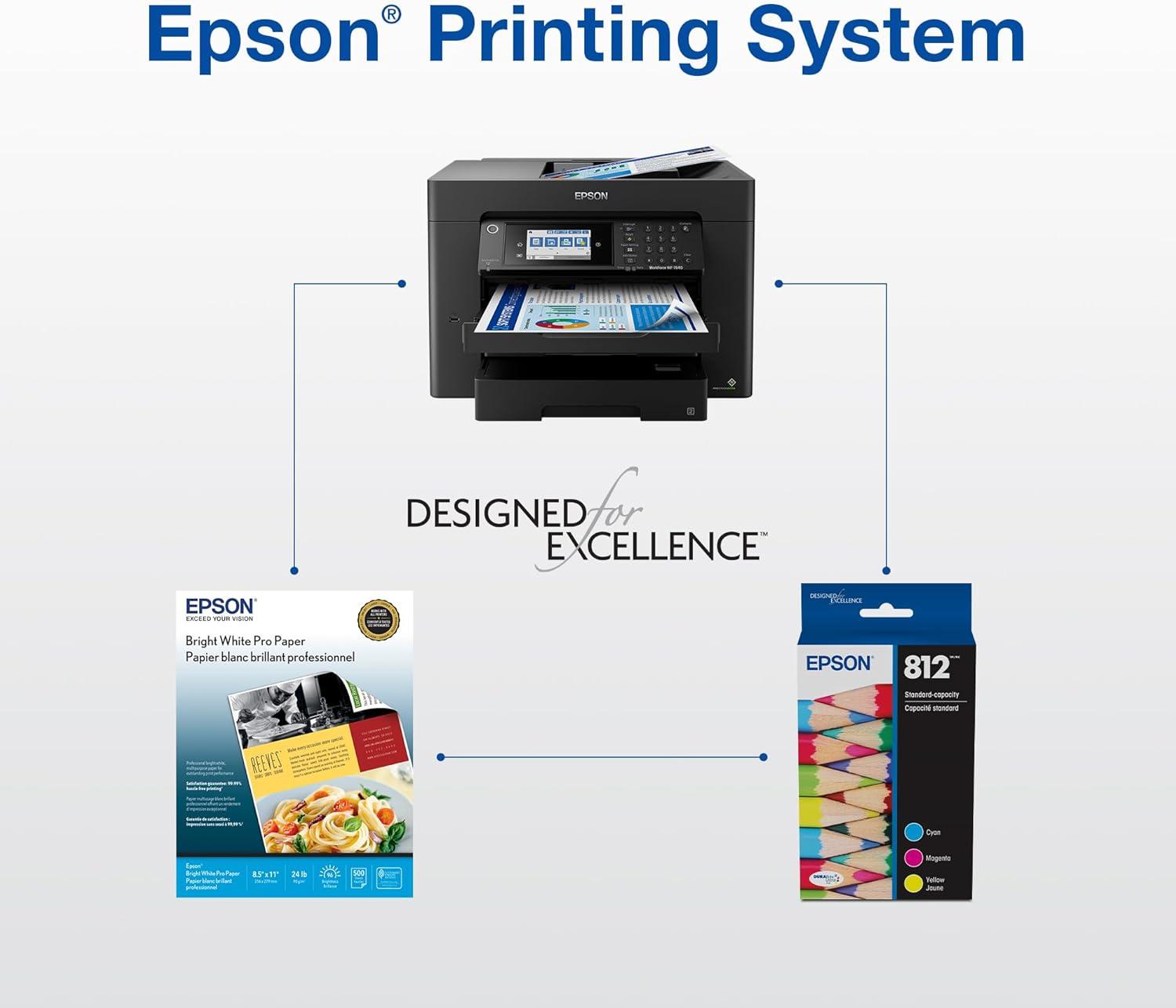 imageEPSON 812 DURABrite Ultra Ink Standard Capacity Color Combo Pack T812520S Works with WorkForce Pro WF7310 WF7820 WF7840 WorkForce ECC7000Ink