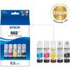 imageEPSON 552 EcoTank Ink Ultrahigh Capacity Bottle Five Color Combo Pack T552920S Works with EcoTank Photo ET8500 ET8550Ink