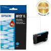 imageEPSON 812 DURABrite Ultra Ink High Capacity Cyan Cartridge T812XL220S Works with WorkForce Pro WF7310 WF7820 WF7840 WorkForce ECC7000Ink