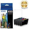 imageEPSON 822 DURABrite Ultra Ink Standard Capacity Black ampamp Color Cartridge Combo Pack T822120BCS Works with WorkForce Pro WF3820 WF3823 WF4820 WF4830 WF4833 WF4834Ink