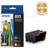 imageEPSON 822 DURABrite Ultra Ink Standard Capacity Color Cartridge Combo Pack T822520S Works with WorkForce Pro WF3820 WF3823 WF4820 WF4830 WF4833 WF4834Ink