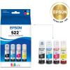 imageEpson 522 EcoTank Ink Ultrahigh Capacity Bottle Black ampamp Color Combo Pack T522120BCS Works with EcoTank ET2720 ET2800 ET2803 ET2840 ET4700 ET4800 ET4810