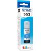 imageEpson 552 EcoTank Ink Ultrahigh Capacity Bottle Cyan T552220S Works with EcoTank Photo ET8500 ET85501 Count Pack of 2