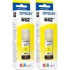imageEpson 552 EcoTank Ink Ultrahigh Capacity Bottle Yellow T552420S Works with EcoTank Photo ET8500 ET85501 Count Pack of 2