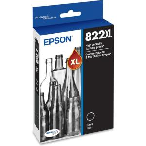 imageEPSON 822 DURABrite Ultra Ink High Capacity Black Cartridge T822XL120S Works with WorkForce Pro WF3820 WF3823 WF4820 WF4830 WF4833 WF4834Ink