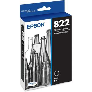 imageEPSON 822 DURABrite Ultra Ink Standard Capacity Black Cartridge T822120S Works with WorkForce Pro WF3820 WF3823 WF4820 WF4830 WF4833 WF48341 Count Pack of 1