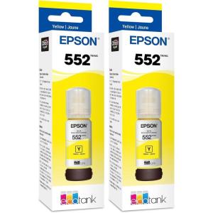 imageEpson 552 EcoTank Ink Ultrahigh Capacity Bottle Yellow T552420S Works with EcoTank Photo ET8500 ET85501 Count Pack of 2