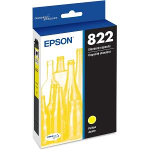 imageEpson 822 DURABrite Ultra Ink Standard Capacity Yellow Cartridge T822420S Works with Workforce Pro WF3820 WF3823 WF4820 WF4830 WF4833 WF4834