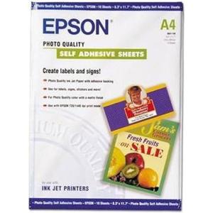 imageEpson Photo Quality Selfadhesive Sheets 83x117 Inches 10 Sheets S041106White