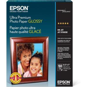 imageEpson Ultra Premium Photo Paper GLOSSY 85x11 Inches 50 Sheets S042175White85 x 11