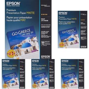 imageEpson Heavyweight 85x11 Matte Paper 50 Sheets S04125750 Count Pack of 5