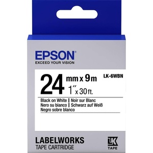image:imageEpson Labelworks Standard Tape Cartridge 1 Black on White LkWbn  for Use with LW600P 700 Label Printers