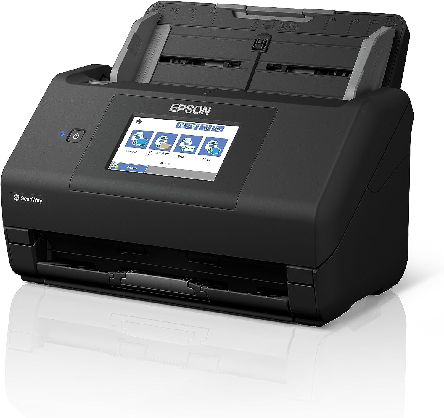 image:imageEpson Workforce ES590W Wireless amp USB HighSpeed AI amp Cloud Ready Desktop Color Duplex Document Scanner for Mac amp PC up to 45 ppm Large 43 Color Touchscreen 100Page Auto Document FeederES580W