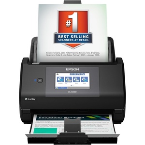 image:imageEpson Workforce ES590W Wireless amp USB HighSpeed AI amp Cloud Ready Desktop Color Duplex Document Scanner for Mac amp PC up to 45 ppm Large 43 Color Touchscreen 100Page Auto Document FeederES590W